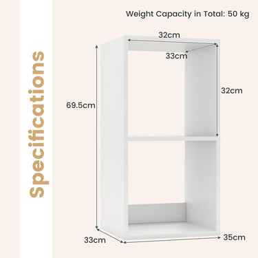 Open Back 2 Tier Bookshelf with Anti-toppling Kit