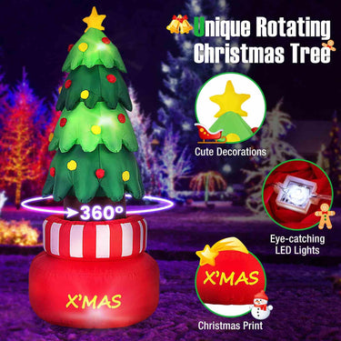 245 CM Christmas Inflatables with Built-in LED Lights and Water Bags