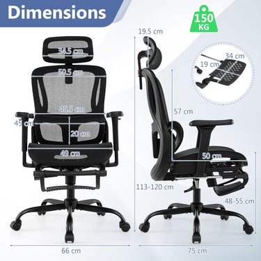 Ergonomic Office Chair Swivel Computer Desk Chair with Rotating Headrest