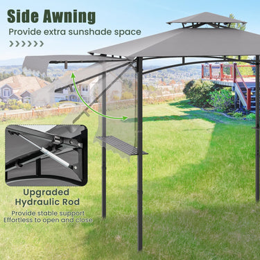 318 cm x 153 cm Outdoor BBQ Gazebo with 2 Side Shelves