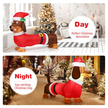 160 CM Christmas Inflatable Dog with Internal Bulbs for Indoor & Outdoor