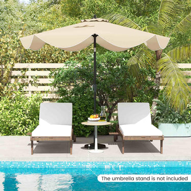 2.8M Patio Umbrella w/Crank Handle, Push Button Tilt, Ruffled Edges - PatiojoyAU