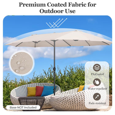 4.7M Double-Sided Patio Umbrella, Outdoor Extra Large Umbrella W/Hand-Crank System & Air Vents - PatiojoyAU