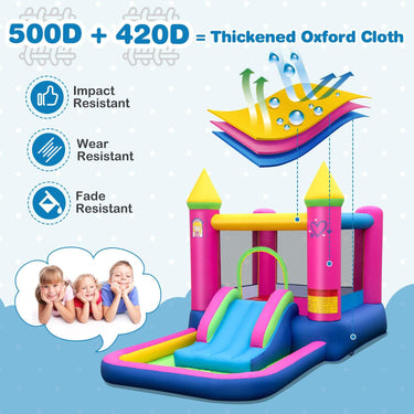 4-in-1 Inflatable Bounce House with Slide and Jumping Area