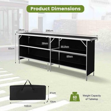 Folding Camping Table, Aluminum Portable Picnic Table