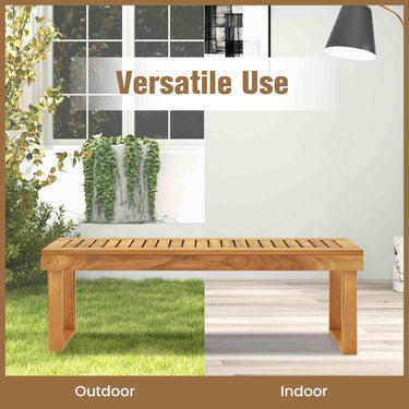 Acacia Wood 132cm 3-Seater Outdoor Dining Bench