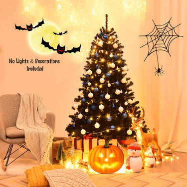 Artificial Christmas Tree, Unique Black PVC Needles, Solid Metal Stand