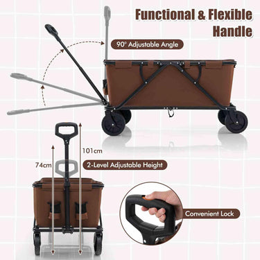 Heavy-Duty Wagon Cart  with Adjustable Handlebar