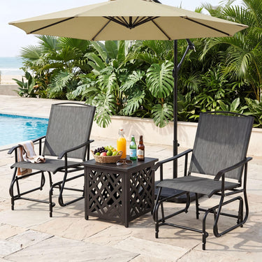 Outdoor Glider Chair with Metal Frame & Breathable Fabric