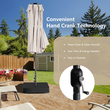 4.7M Double-Sided Patio Umbrella with Solar Lights, Oversized Outdoor Umbrella - PatiojoyAU