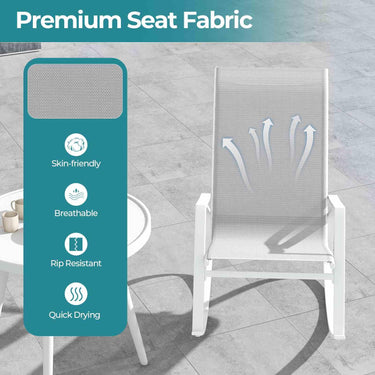 2 Pieces Patio Rocking Chairs, Outdoor Sling Fabric Rockers w/Ergonomic Backrest & Seat - PatiojoyAU