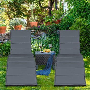 Foldable Patio Rattan Wicker Lounge Chair, Outdoor Reclining Sun Lounger Chair, Portable Rattan Chaise Chair with Cushion - PatiojoyAU
