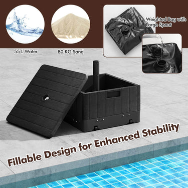 80kg Outdoor Fillable Umbrella Base with Table Tray