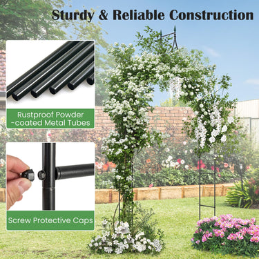 287cm Garden Arbor, Gothic Style Decorative Metal Garden Arch