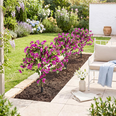 2 Pack Bougainvillea Artificial Trees with Spikes for Porch Patio