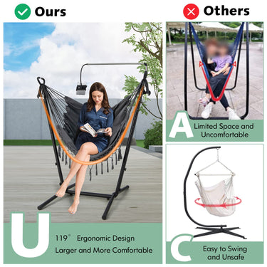 Height Adjustable Hammock Chair with Stand Max 250 KG