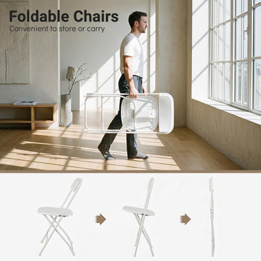 4 Pack Portable and Foldable PP Chairs with Heavy Duty Metal Frame