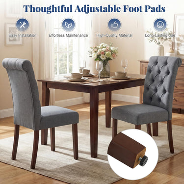 Upholstered Dining Chairs Set of 2 with Padded Seat and Backrest