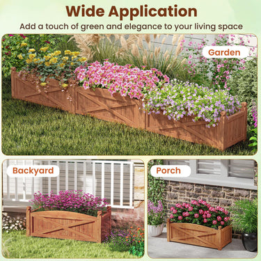 Wooden Raised Garden Bed 90 x 40 x 37 cm Rectangle Planter