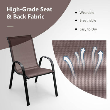 Set of 4 Outdoor Patio Chairs with Weather Resistant Fabric