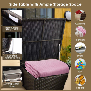 4-Piece Patio Furniture Set, All Weather Outdoor Sectional Rattan Sofa Set with Cushions