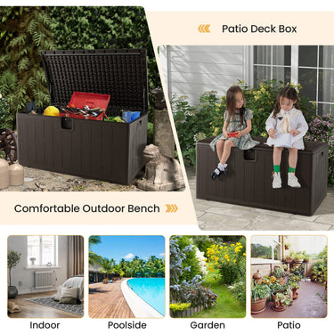 492 L Patio Deck Box, All Weather Storage Container w/Lockable Lid