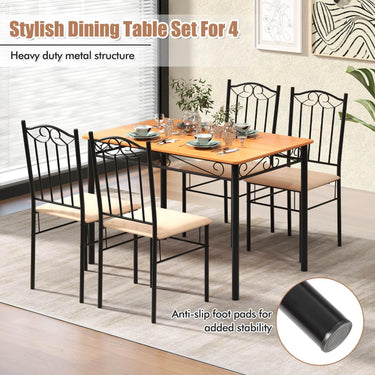 5-Piece Dining Table Set for Dinette, Breakfast Nook, Kitchen