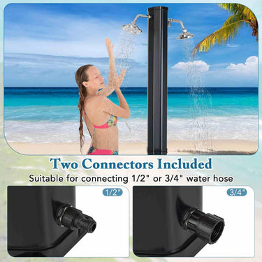 2.2 M Outdoor Shower with 2 Swivel Shower Heads & 2 Foot Showers