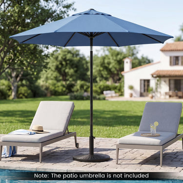 Concrete Patio Umbrella Base Heavy-duty Round Umbrella Stand with Rattan Pattern