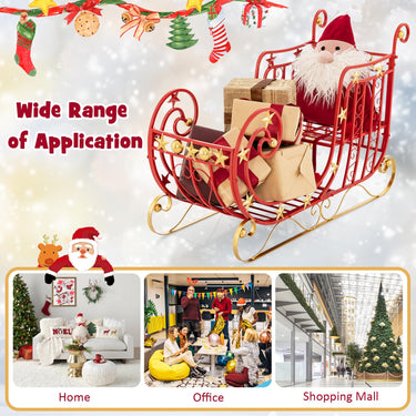 100cm Christmas Sleigh Decoration with Large Storage for Gift Display