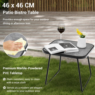 3-Piece Folding Outdoor Chaise Lounge Chair Set, 2 Recliner Chairs & 1 Patio Bistro Table - PatiojoyAU