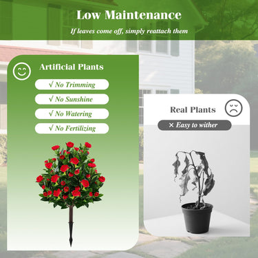 78 cm Artificial Camellia Tree Set with Ground Spikes