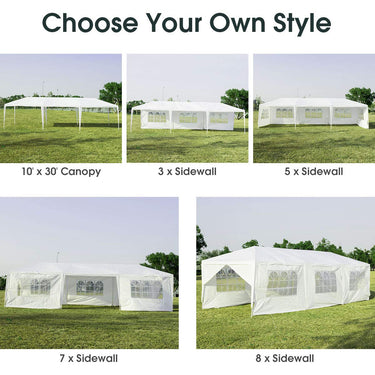 Waterproof Gazebo Tent with 6 Removable Side Panels for Party