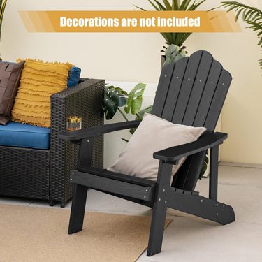 Outdoor Adirondack Chair - Oversized Patio Chairs w/Hidden Cup Holder, Realistic Wood Grain - PatiojoyAU