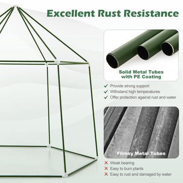 198 x 172 x 190cm Walk-in Greenhouse, Portable Outdoor Warm House for Winter