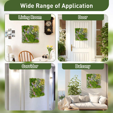 2 Pack Square Framed Artificial Foliage Wall Art, 50 x 50 cm 3D Hanging Succulents - PatiojoyAU