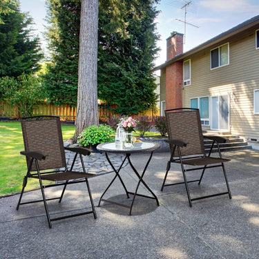 2/4 PCS Patio Folding Chairs, Adjustable Backrest Chairs with Armrest, Portable Deck Lounge Chairs with Steel and Textilene - PatiojoyAU