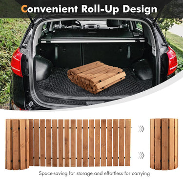 2 PCS Roll-Out Garden Wood Pathway for Garden