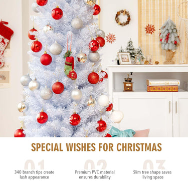 1.5/1.8/2.1M Artificial Pencil White Christmas Tree