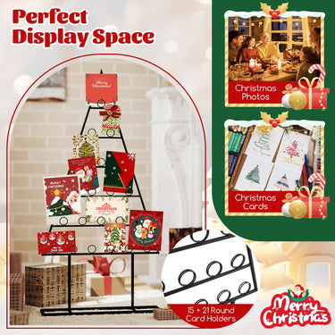 2 Pack Christmas Card Holder, Holiday Card Display Stand