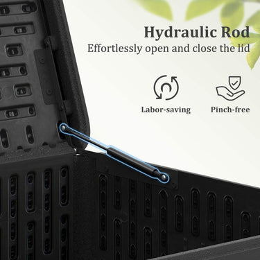 378 L Large Deck Box, 200kg Weight Capacity Indoor Outdoor Resin Storage Bench with Lockable Lid