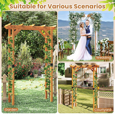 Garden Arch Wooden Arbor Outdoor Wood Trellis for Climbing Plants Wedding Arch for Ceremonies Parties