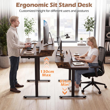Electric Standing Desk 140cm w/ Monitor Stand & Drawers