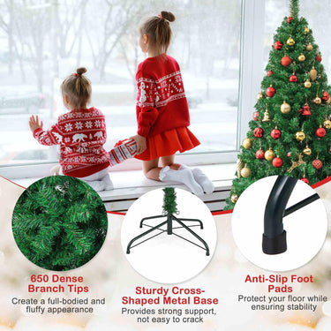 Artificial Christmas Tree Xmas Pine Tree with Solid Metal Legs