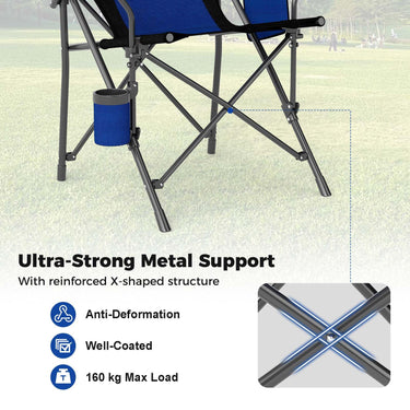 Portable Camping Chair with Cup Holder and Side Pocket