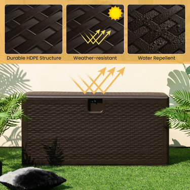 455 L Patio Deck Box, All Weather Storage Container w/Lockable Lid - PatiojoyAU