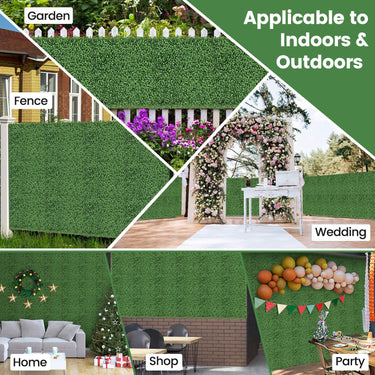 Artificial Grass Wall Panels, Topiary Gardenia Shrub Grass Panels, Sun-Protective Wall Backdrop - PatiojoyAU