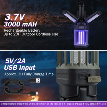 Outdoor Bug Zapper with Foldable Camping Lantern