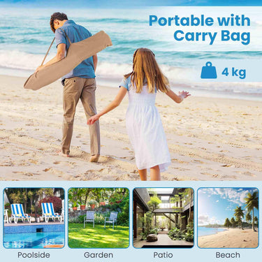 2M Thatched Tiki Umbrella w/Foldable Stand, Hawaiian Style Beach Umbrella - PatiojoyAU