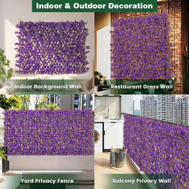 Expandable Fence Privacy Screen, Decorative Faux Eucalyptus Fencing Panel - PatiojoyAU